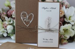 Oryginalna kartka rustykalna na ślub zestaw 3