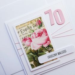 Kartka urodzinowa z różami ręcznie robiona