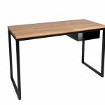 Biurko loft stal drewno dąb 120 x 50 czarny - 