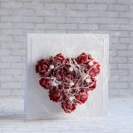 Czerwone róże w perłach - komplet ślubny - Kartka bok