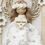 Anioł Stróż na ścianę w owalnej ramce - 