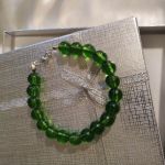 Bransoletka z naturalnego mołdawitu ,srebro - Bransoletka z meteorytu