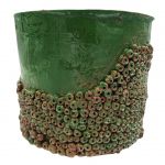 Doniczka Ceramiczna Handmade Zielona 18x20 cm Rękodzieło Dekoracyjne  - 