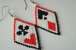 Kolczyki koralikowe "KARTY DO GRY"