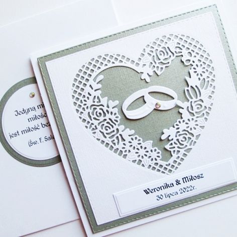 Kartka NA ŚLUB z sercem #1