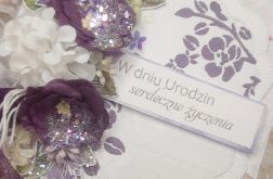 Kartka w fioletach do pudełka