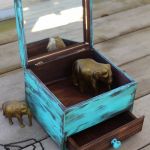 Toaletka boho z lusterkiem, turkus, prezent - 