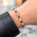 Bransoletka czarny turmalin kamień dalmatyńsk - 2