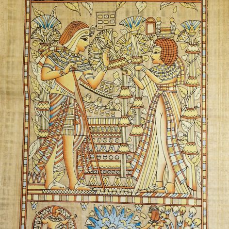 Papirus, Historia Małżeństwa,  65x90 cm, Oryginalny 100%, obraz, Egipt, papier papirusowy 20