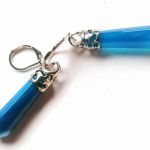 Niebieskie agaty i srebro, długie, wiszące kolczyki - 