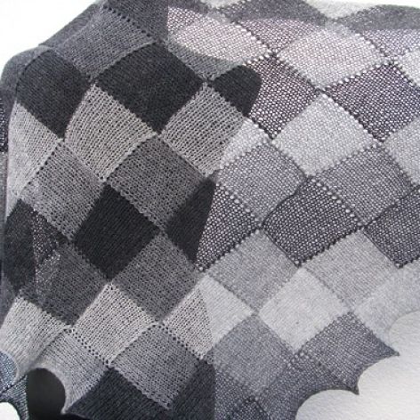 Wełniany entrelac szaro-czarny