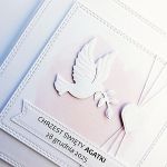 Kartka z gołębicą na Chrzest minimalistyczna - Kartka na chrzest z gołębicą