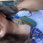 Szamańskie Kolczyki z piór boho hippie - Niebieski ptak