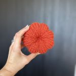 Dynia ozdobna, L, ciemnopomarańczowa - 1 szt. - Dynia ozdobna handmade, rozmiar L, kolor ciemnopomarańczowy