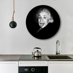 Albert Einstein - obraz w okrągłej ramię