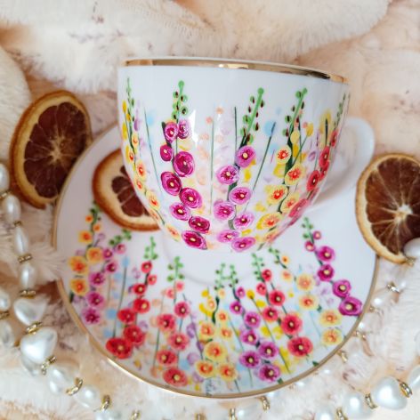 Ręcznie malowane malwy komplet 200 ml.