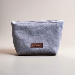 Szara kosmetyczka MAXI z weluru