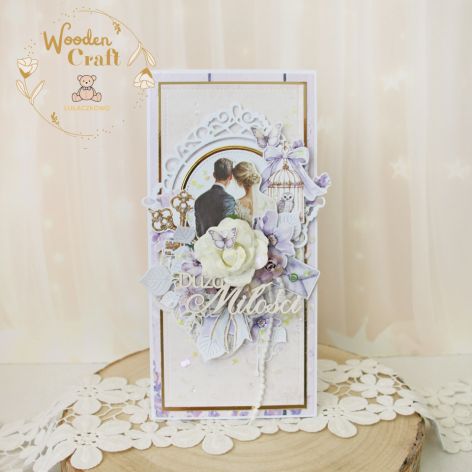Romantyczna kartka ślubna "Violet Love"