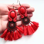 Red Tassels kolczyki sutaszowe - 