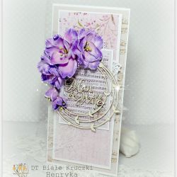 Kartka z okazji ślubu w fioletach