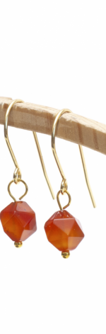 KOLCZYKI TERRA Z KAMIENIEM NATURALNYM W ZŁOCIE.