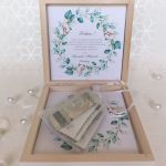 Kartka na Ślub Drewniane pudełko-12 - stylowa kartka ślubna