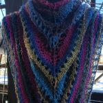 Duża cieniowana chusta ażurowa, na drutach - chusta z moherem