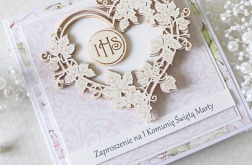 Zaproszenia komunijne z pięknym dekorem v.7