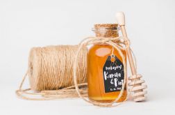 Premium Honey in Cork Bottle & Honey Dipper
