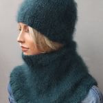 Moherowy komplet w ciemnej zieleni  - 