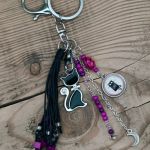 Brelok Magiczny Czarny Kot z chwostem i księżycem - 3