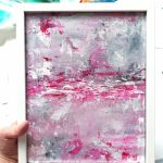 Prezent dla niej - różowy obraz abstrakcyjny - Obraz w całości