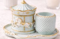 Zestaw świeczników gipsowych "Karuzela Vintage Premium” + taca dekoracyjna