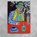 obraz olejny portret męski alchemia nocy - 