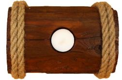 Świecznik drewniany ze 100-letniego drewna (Barrel)