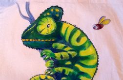 Torba bawełniana ręcznie malowana kameleon