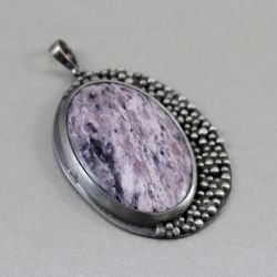 Czaroit w srebrze oksydowanym - wisior