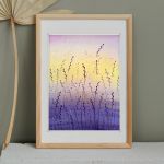 Oryginalna akwarela. Lawenda  A4 - 