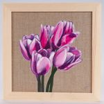 Tulipany obraz malowany na płótnie lnianym - Tulipany - obraz w ramce