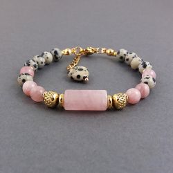 Bransoletka z różowym kwarcem