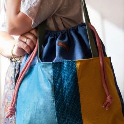 Duża torba z kominem patchwork