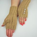 RĘKAWICZKI MITENKI HANDMADE KASZMIR CAMEL - 