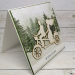 Kartka ślubna z Młodą Parą na rowerze - młoda para na rowerze