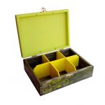 Pudełko na herbatę Cytryny - pudełko na herbatę z 6 przegrodami