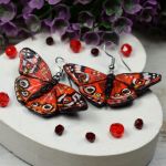 Czerwone motyle - wyjątkowe kolczyki - kolczyki motylki