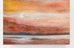 Pejzaż-akwarela formatu 18/24 cm.