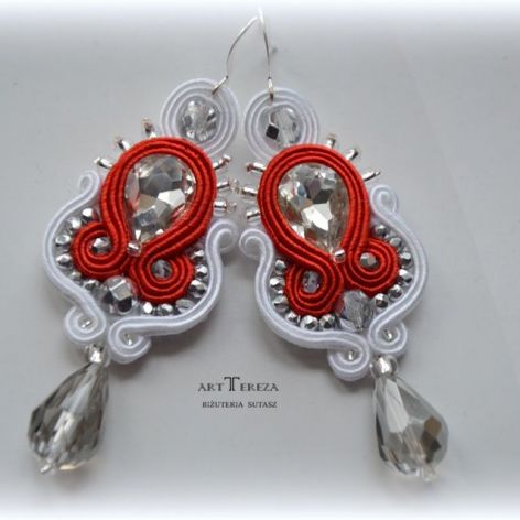 ślubne kolczyki sutasz z kryształami