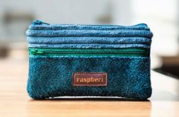 Turkusowo-zielony portfel z weluru