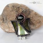 Aniołek porcelanek w zieleniach 03 - ozdobny mały dekor