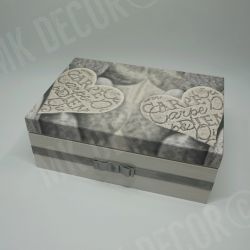 Drewniana szkatułka/pudełko prostokątne